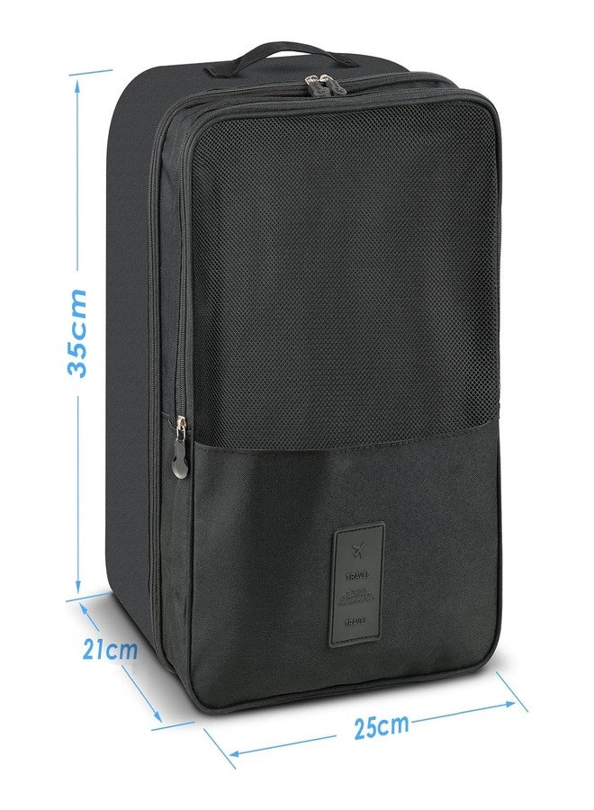 MEZON حقيبة أحذية سفر مقاومة للماء من ميزون، حقائب أحذية قابلة للطي، حقيبة تخزين أحذية، منظم أحذية للسفر (أسود) - Image 2